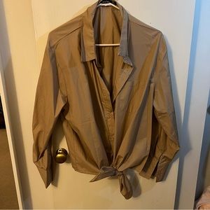 BEIGE BUTTON DOWN, size 14